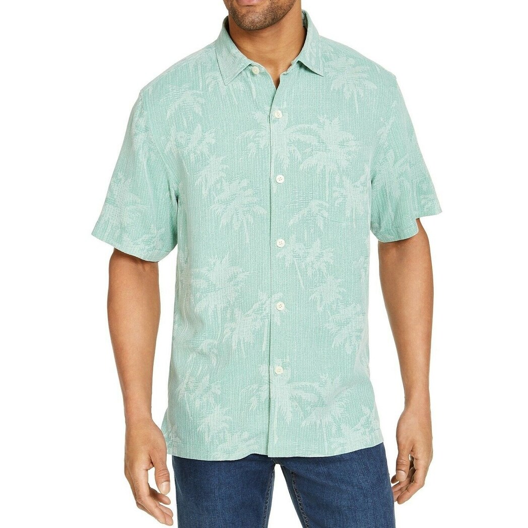 Tommy Bahama Mens Camp Shirt Green