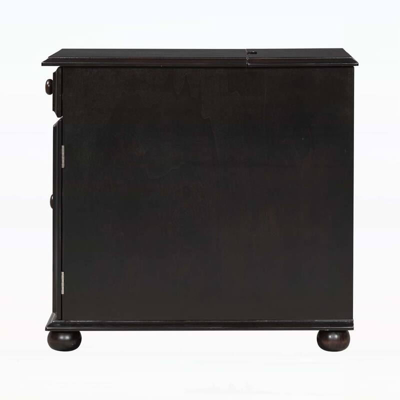 Vintage Side Table Flip Top with Flip Top,USB Ports,Multifunctional Drawer,Bookshelf for Living Room