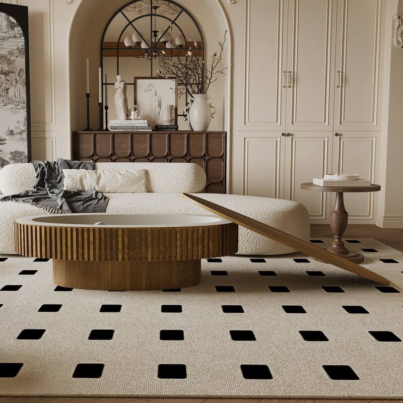 Modern Solid Wood Veneered Round/Oval/Rectangular Coffee Tea Table with Storage.