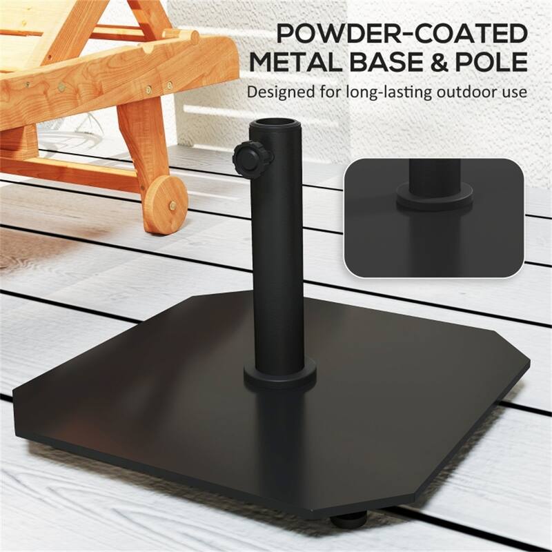 Heavy Duty Metal Umbrella Base for Outdoor Patio Garden Deck Poolside Fits Up to 8.2 Foot Umbrellas Black