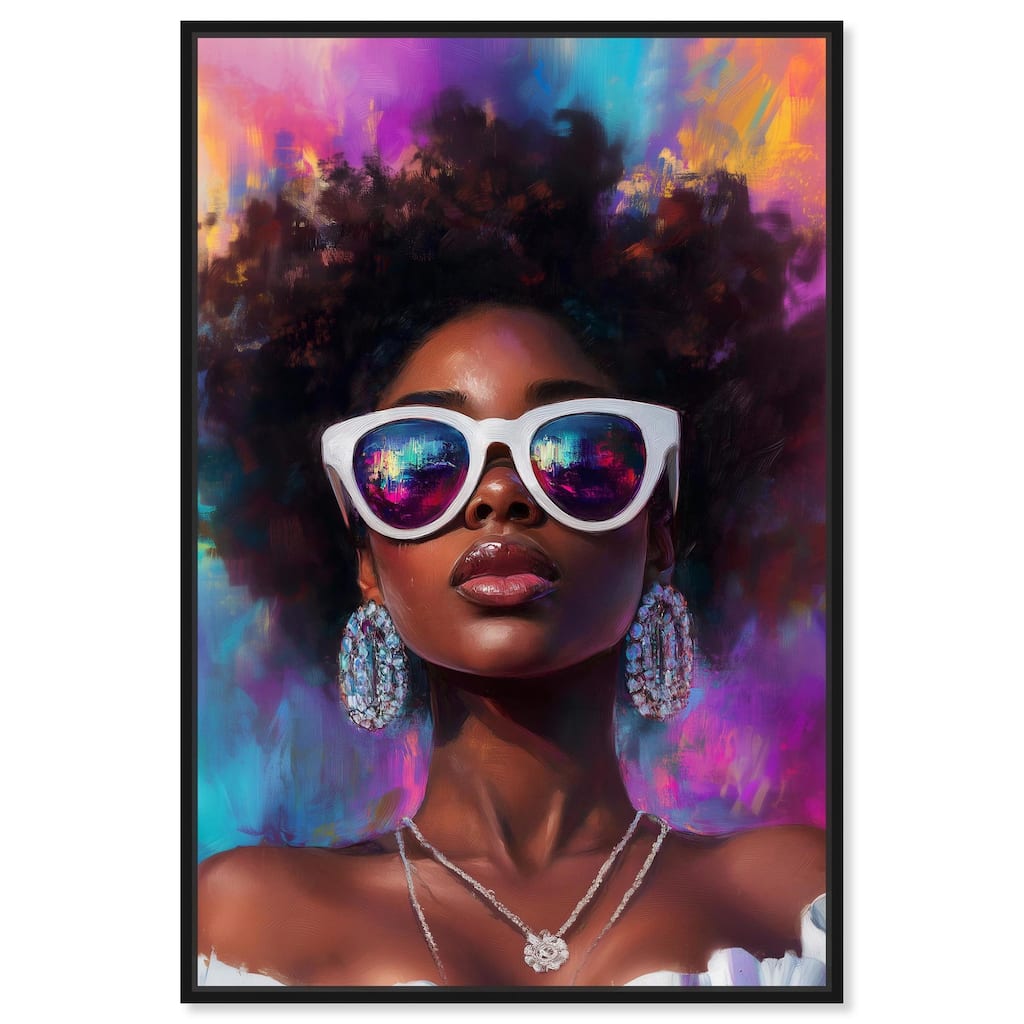 Bold Colorful Curls Canvas by Art Remedy