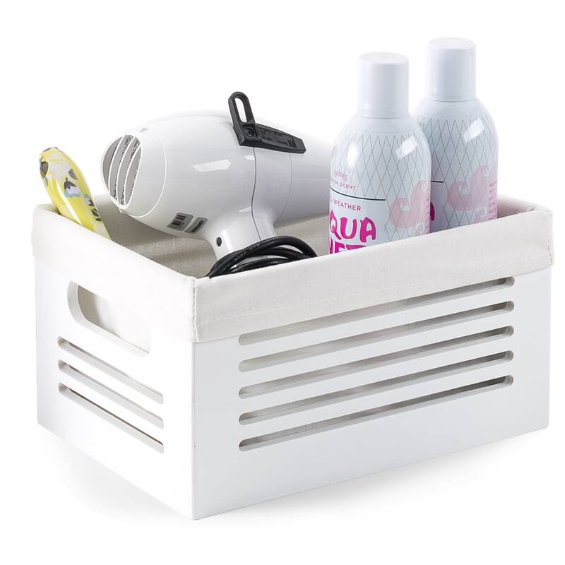 Creative Scents White Decorative Wooden Storage Bathroom Organizer