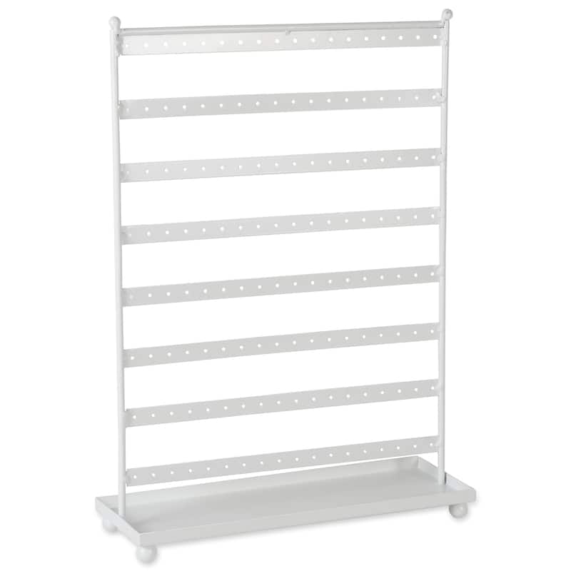 DII 3 Tier Jewelry Organizer Black - Earring Tower - White Earring