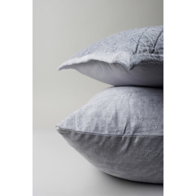 Lia Rayon Velvet Sham, Steel Blue, Euro