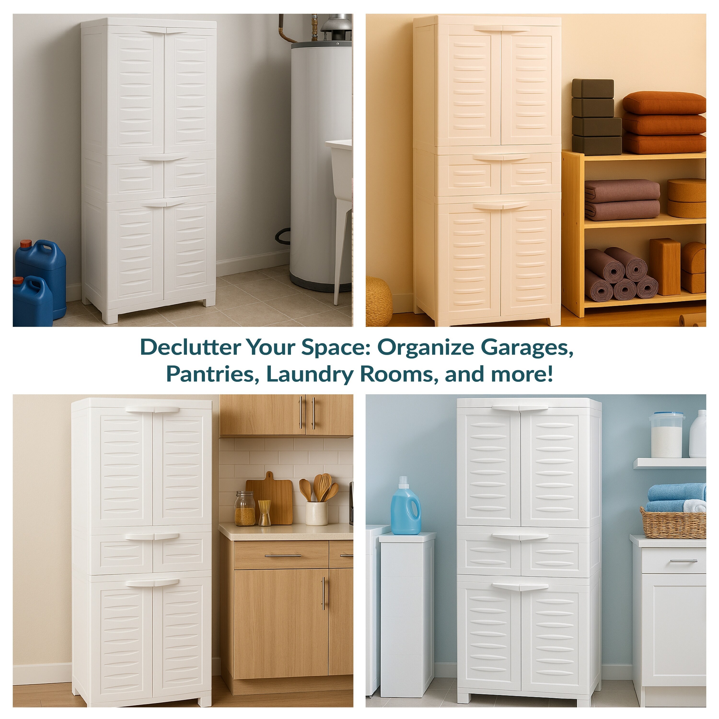Lockable Storage Cabinet - Indoor Or Outdoor Utility Storage Cabinet 3 Adjustable Shelves 57 5 H Garage Office Home Laundry Room Shadow