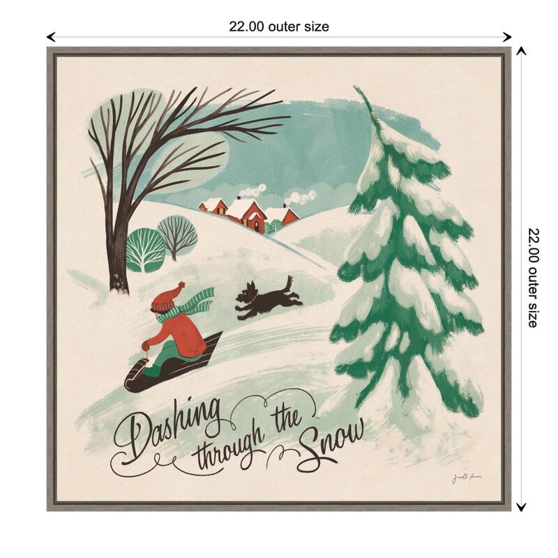 Winter Bliss IV Sled Dog by Janelle Penner Framed Canvas Wall Art