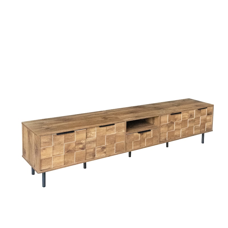 Roomfitters 78 Inch TV Stand for 85 75 65 Inch TVs, Wood Entertainment Center with Storage Cabinets, Media Console, Natural