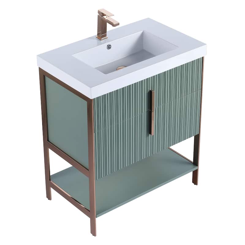 Fine Fixtures Serenity Modern Bathroom Vanity with White Gel Acrylic Top