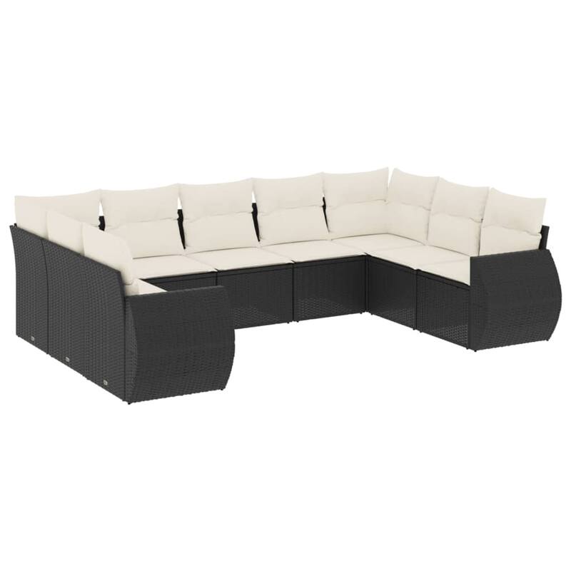 vidaXL Patio Sofa Set with Cushions Outdoor Conversation Furniture Poly Rattan