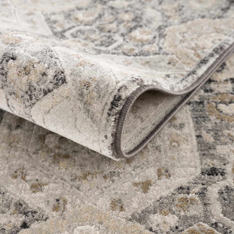 Hauteloom Bluffs Living Room, Bedroom Area Rug - Beige, Denim, Gray - 2' x 2'11"