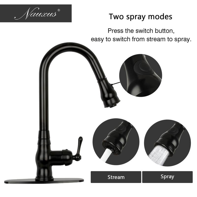 Pull Down Kitchen Faucet with Deck Plate