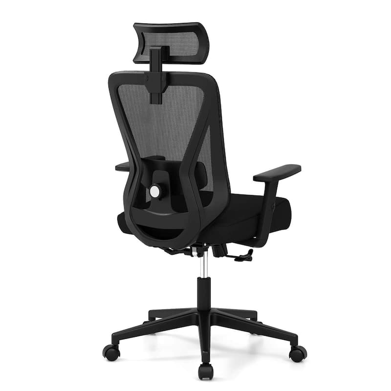 Costway Ergonomic Office Chair with Adjustable Lumbar Support Tilting - See Details - Black