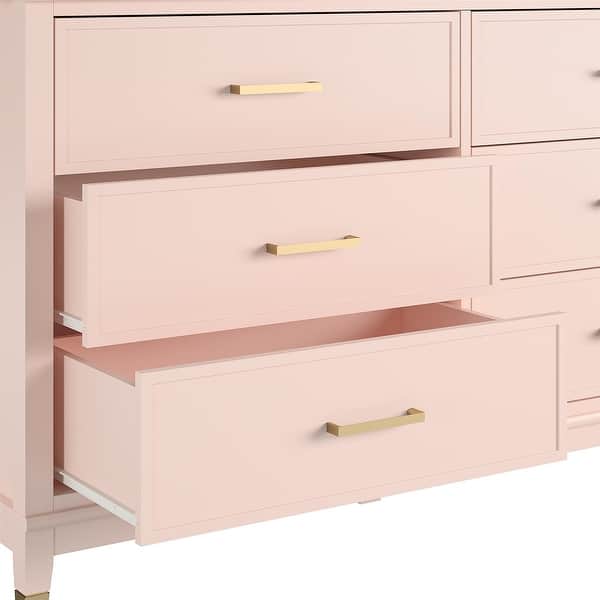 westerleigh 6 drawer dresser with gold knobs Westerleigh 6 Drawer Dresser, Pink
