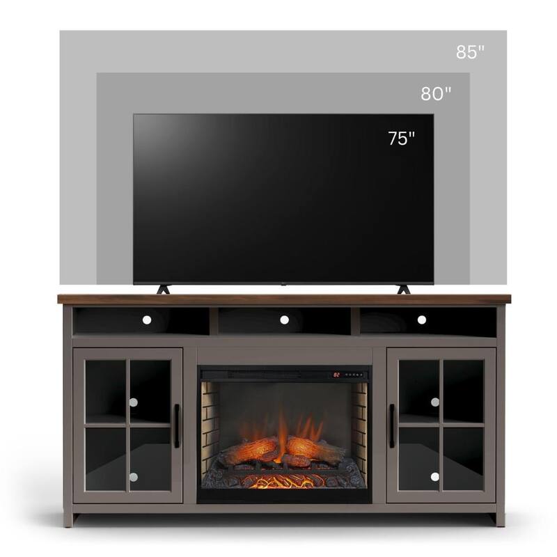 Bridgevine Home 74 inch Fireplace TV Stand Console for TVs up to 85 inches