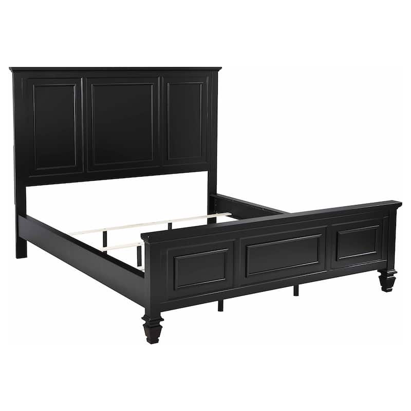 Sandy Beach Wood Panel Bed - Black - California King