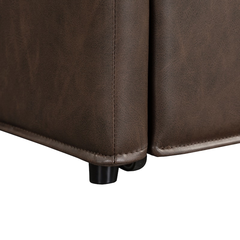 Studio Living Hanson Storage Ottoman in Faux Leather