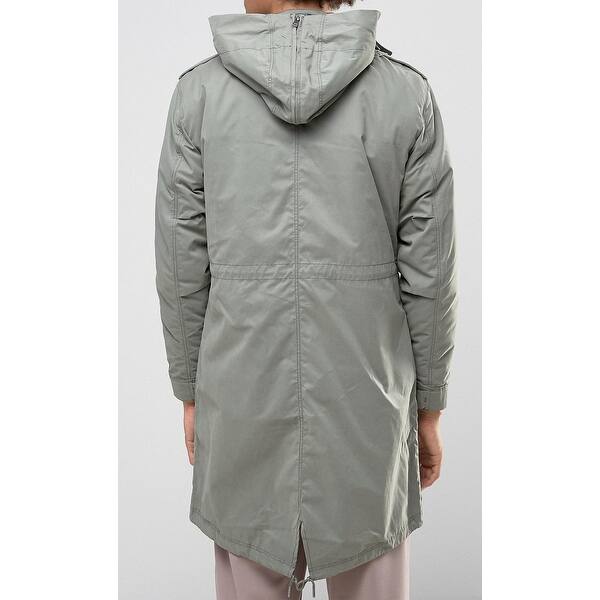 Shop Selected Homme New Green Mens Size 2xl Hooded Fishtail Parka