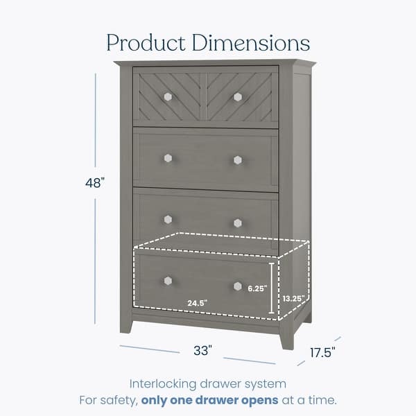 dimension image slide 2 of 3, Child Craft Atwood 4-Drawer Dresser