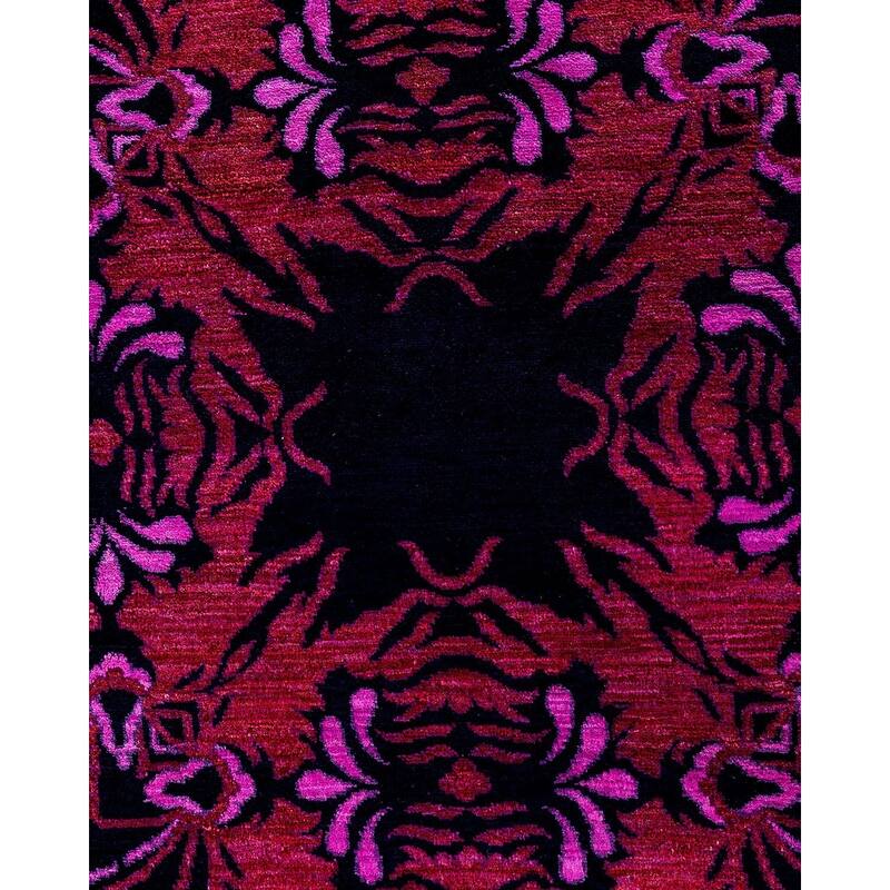 Contemporary Overdyed Wool Hand Knotted Area Rug - 9' 10" x 13' 6"