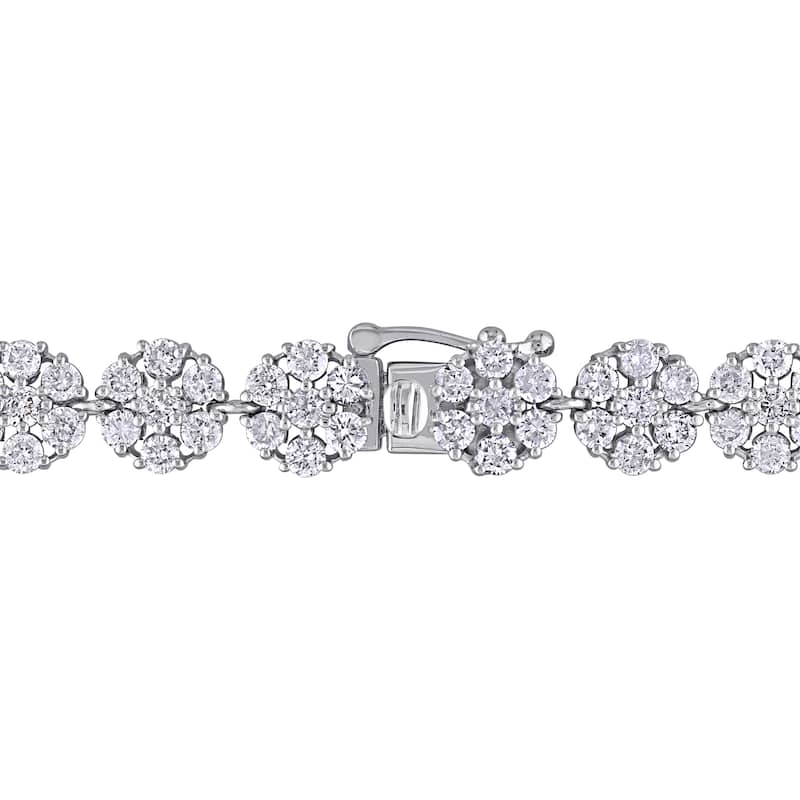 Miadora 14k or 18k White Gold Diamond Necklace 4 to 15 3/8ct TDW