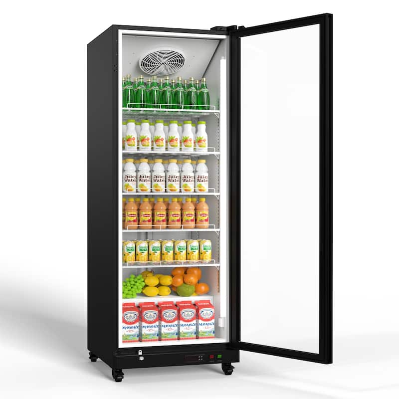 Yeego 12.36 cu.ft Commercial Beverage Display Cooler Refrigerator - 12.36 cu.ft - Black