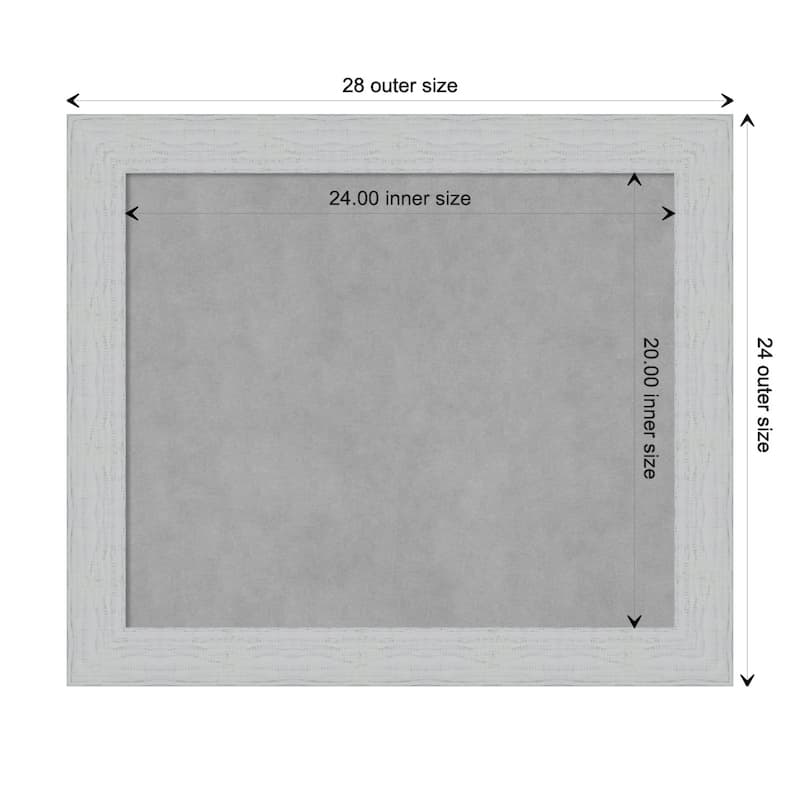 Amanti Art Shiplap White Framed Magnetic Board - Board Size 24x20