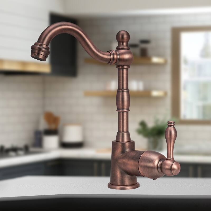 One-Handle Widespread Kitchen Bar Faucet - Antique Bronze