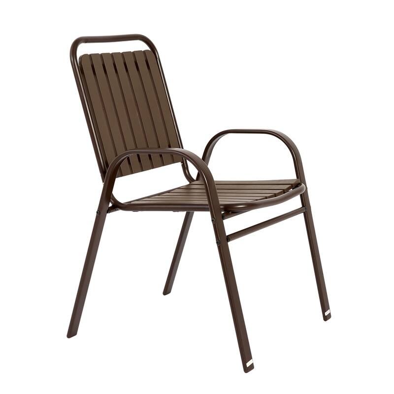 5-Piece Plastic Chair & Steel Table Outdoor Dining Set