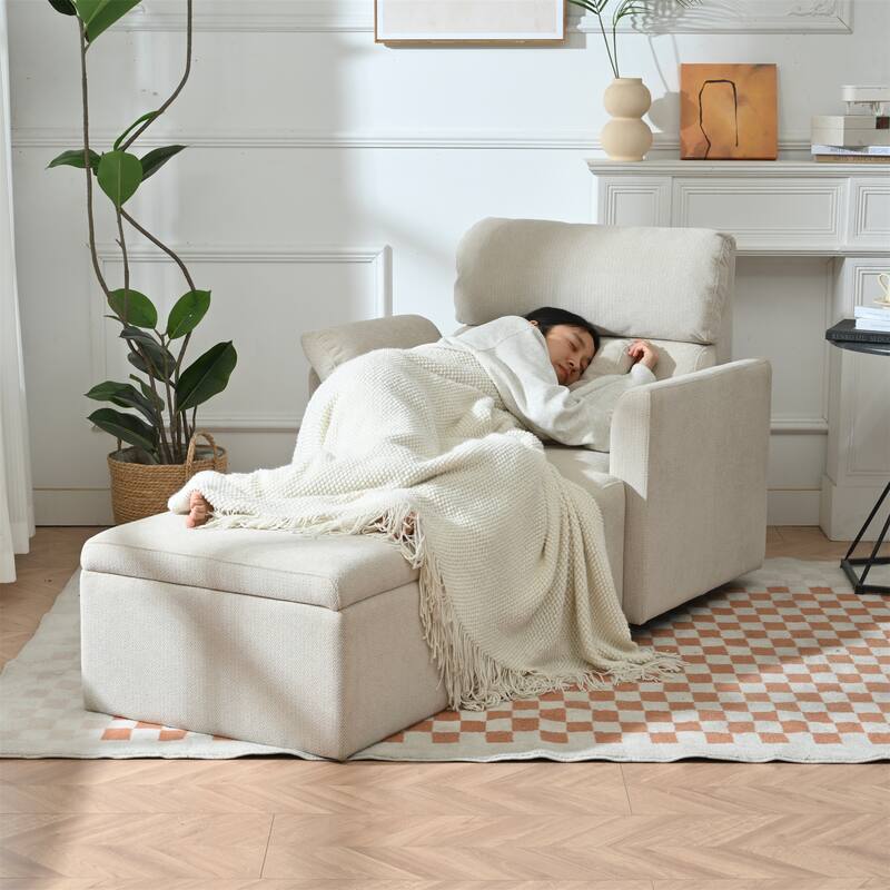 Modern Oversized Chair Accent Chair with Storage Ottoman, Reading Chair Deep Seat Sofa Couch Lounge Chair