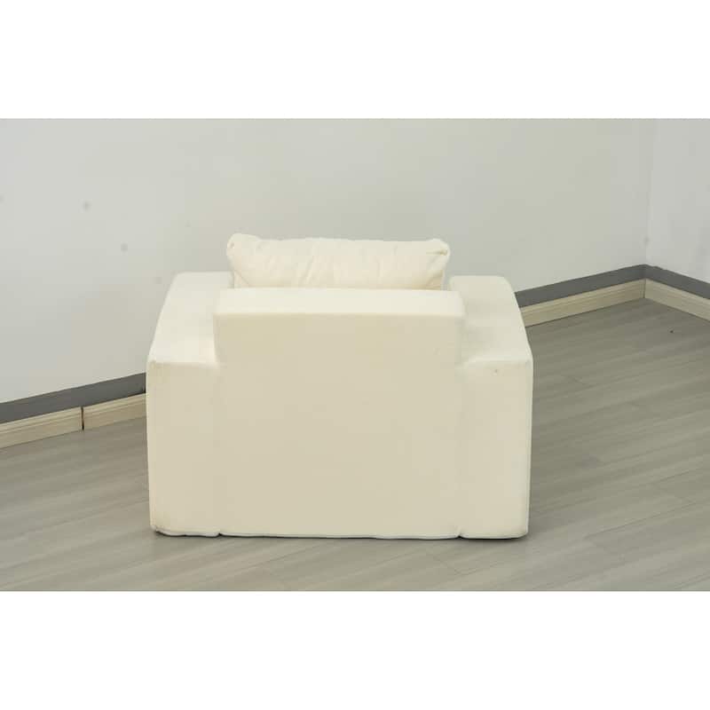 Ameican White Oak 40.2" Accent Chair with High-Density Foam