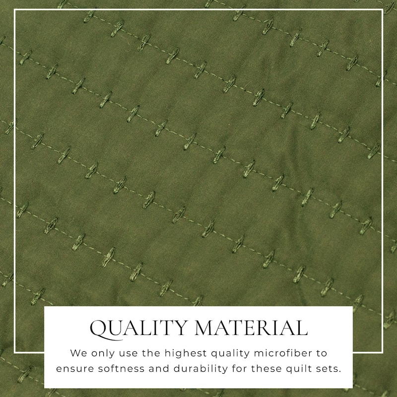 Linery & Co. Detailed Channel Stitch Microfiber Quilt Set With Shams.