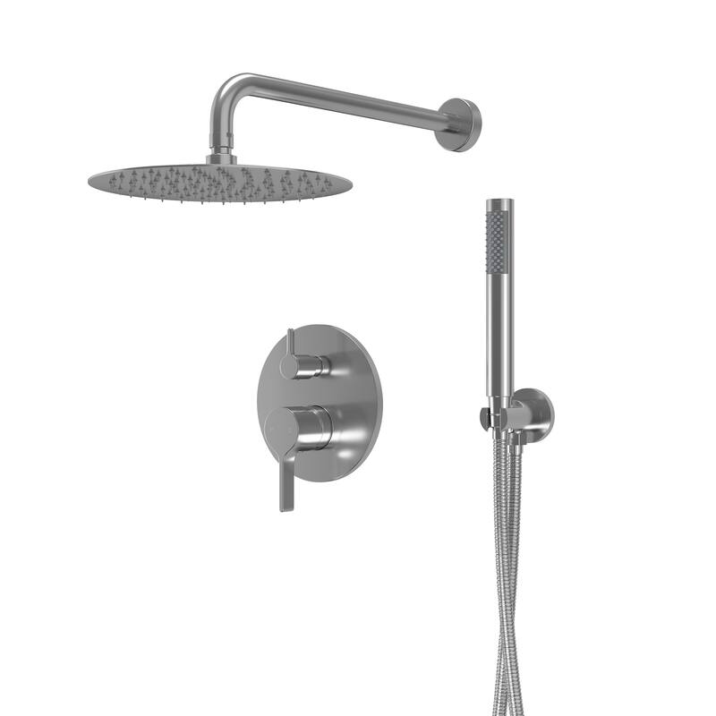 2-Spray 10-in Wall Mounted Fixed and Handheld Shower Head Set