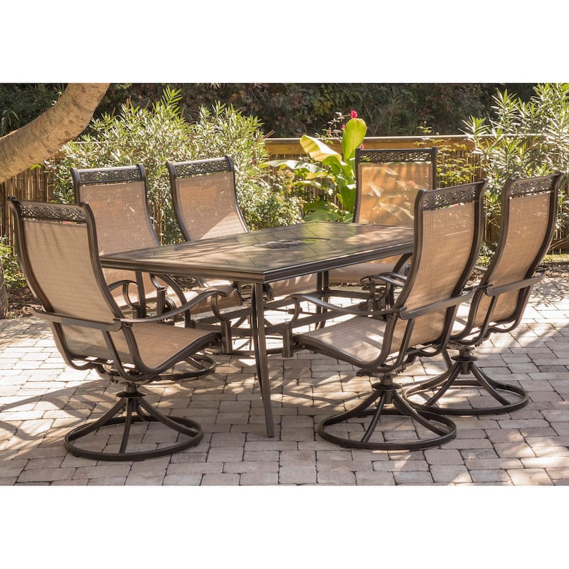 Hanover Monaco Tan Aluminum 7-piece Dining Set