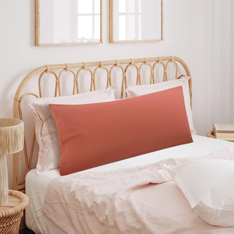 Body Pillowcase Soft 1800 Series Microfiber Long Pillow Cover - Orange - 20"x54"