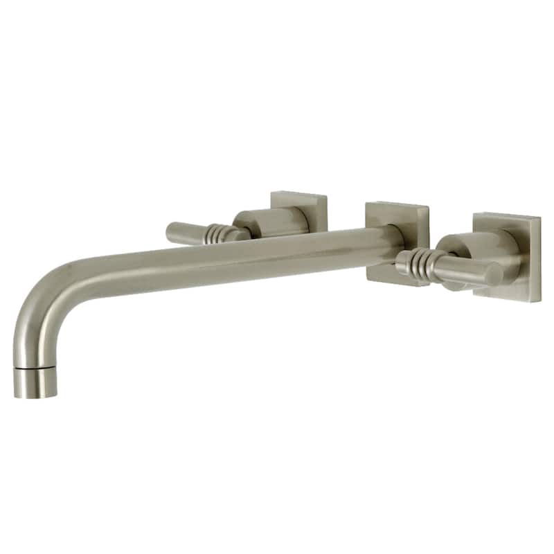 Kingston Brass Milano 3-Hole Wall Mount Roman Tub Faucet - Brushed Nickel
