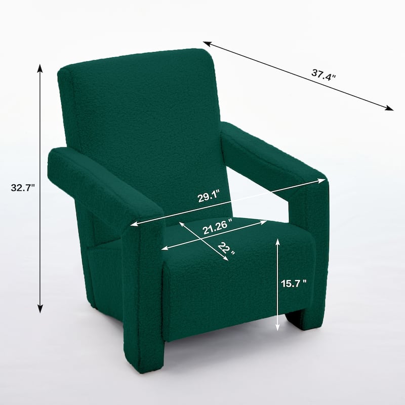 Sherpa Adirondack Chair for Living Room, Upholstered Accent Chair