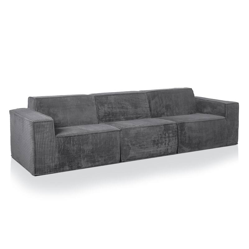 Furniture of America Navir Modern 3-Piece Chenille Foam Modular Sofa