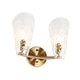 preview thumbnail 12 of 25, Fenro Modern 3-Light Luxury Brass Bathroom Vanity Light Textured Glass Wall Sconce