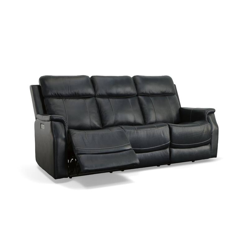 Easton Power Reclining Sofa with Power Headrests & Lumbar by Flexsteel - 85" x 41" x 41" - Deep Blue