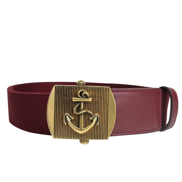 mens burgundy belt with gold buckle
