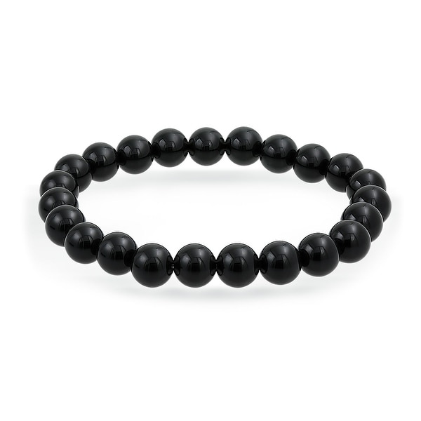 Strand Stacking Semi Precious Gemstone Round Bead Stretch Bracelet 8MM. Opens flyout.