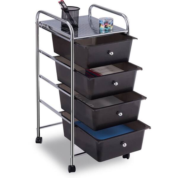 Shop Costway 4 Drawers Metal Rolling Storage Cart Scrapbook Supply