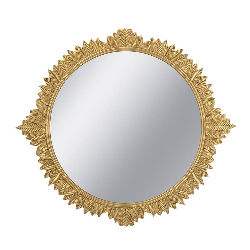 Round MDF Wall Mirror - Ornate Gold Frame