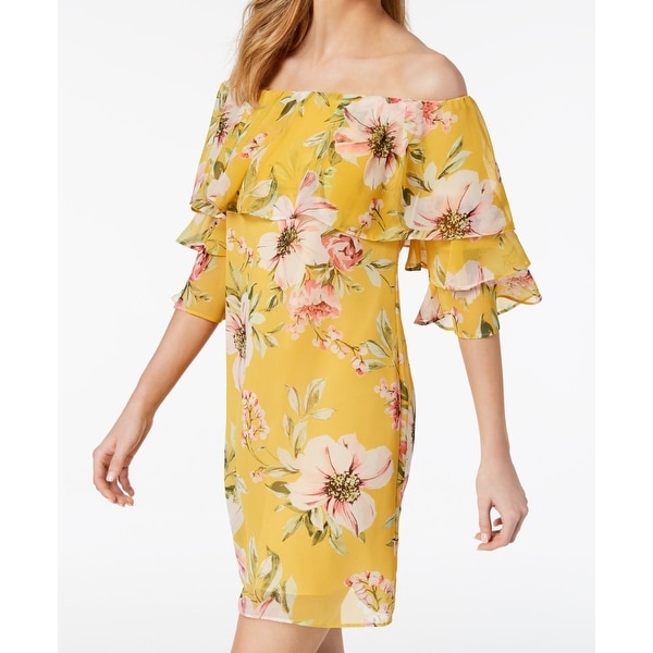 vince camuto yellow floral dress