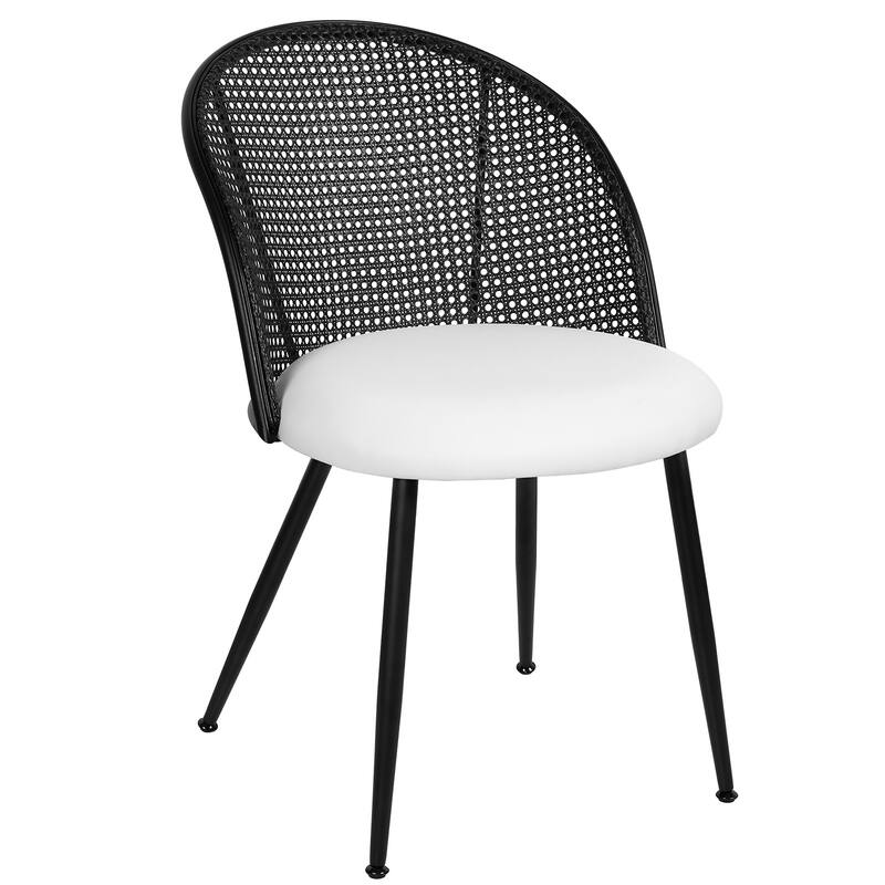 Modern Upholstered Rattan Dining Chairs Set of 2/4