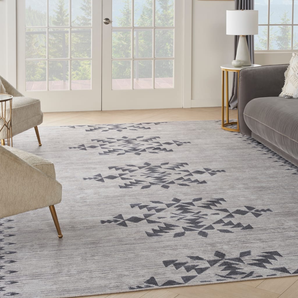 New Concept Washables Machine Washable Series 1 Indoor only Geometric Area Rug