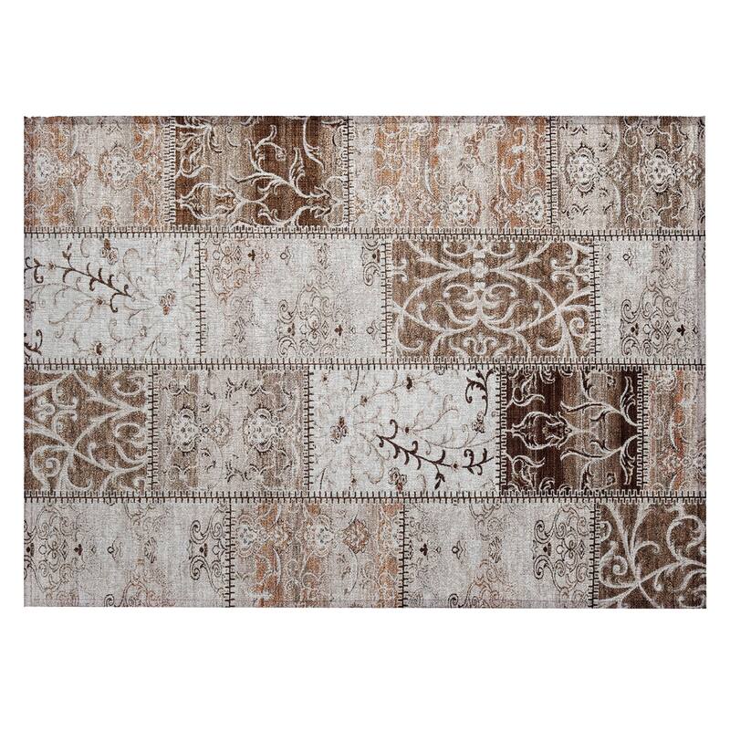 Elz Patchwork Weather Resistant Classic Meets Modern Outdoor Rug