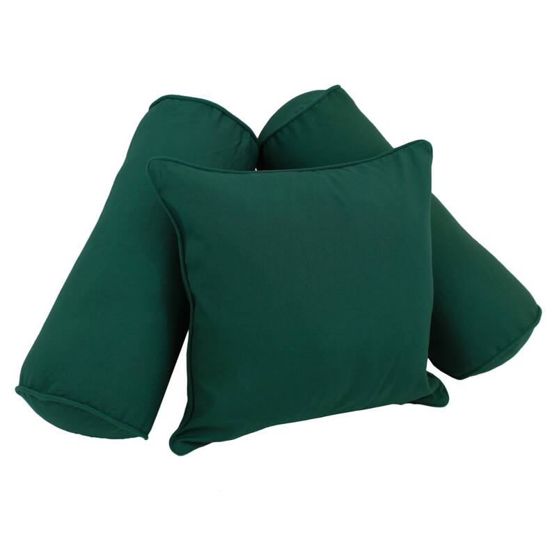 Twill 3-Piece Throw Pillow Set - Forest Green