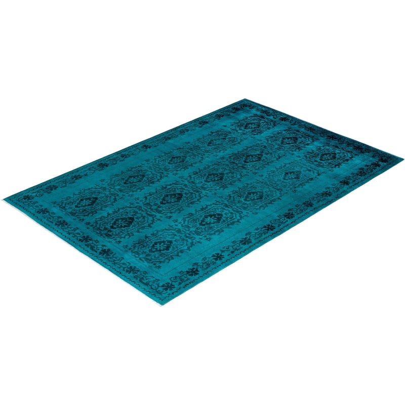Contemporary Overdyed Wool Hand Knotted Area Rug - 6' 2" x 9' 0"