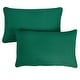 preview thumbnail 11 of 13, Sunbrella Canvas Forest Green Corded Indoor/ Outdoor Pillow Set 16 in x 26 in